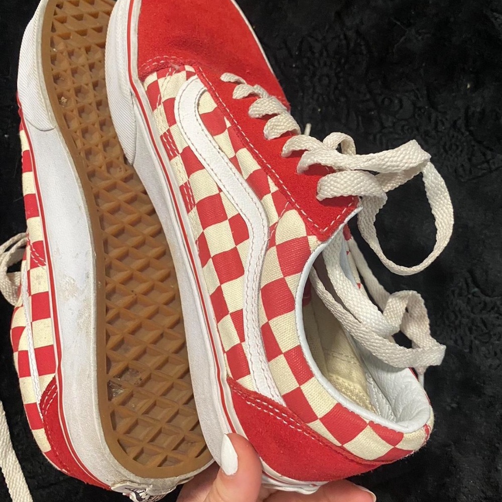 Red and White Checkered Sneakers
